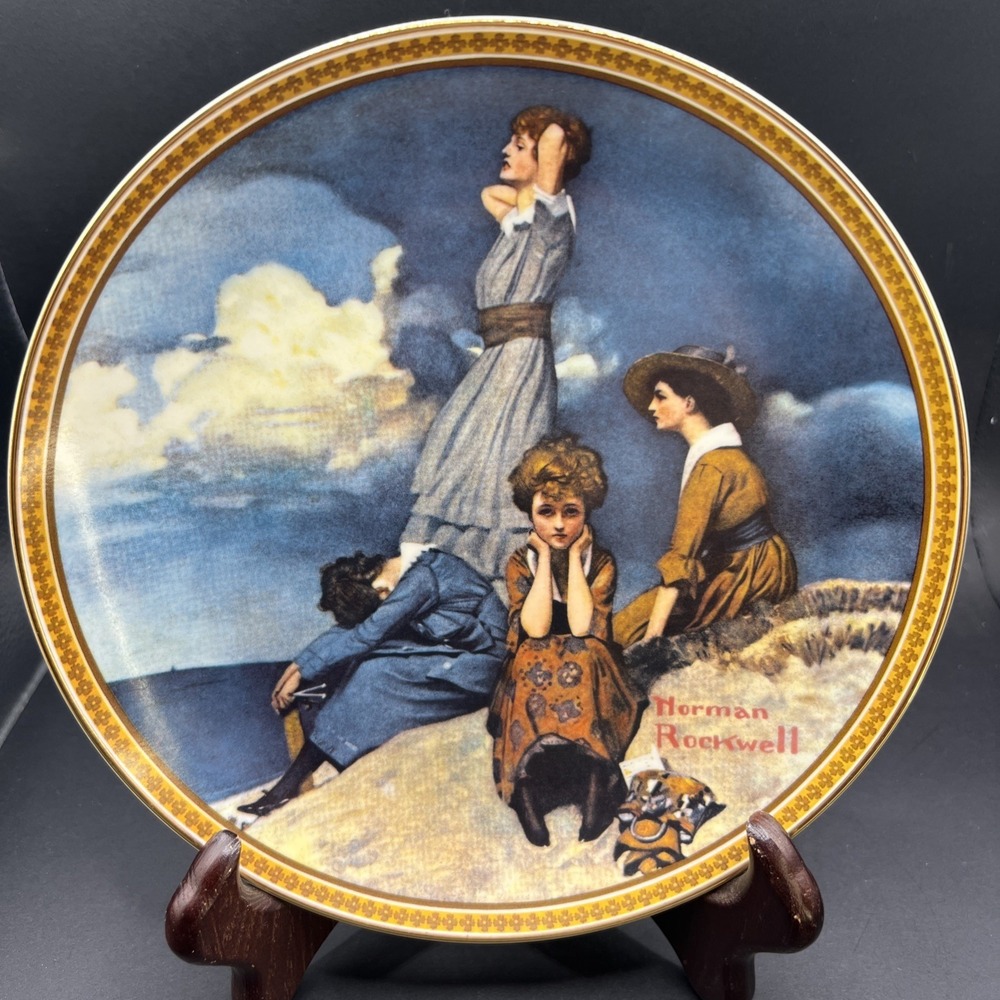 1982 Norman Rockwell Waiting On The Shore Collector Plate By Edwin M Knowles